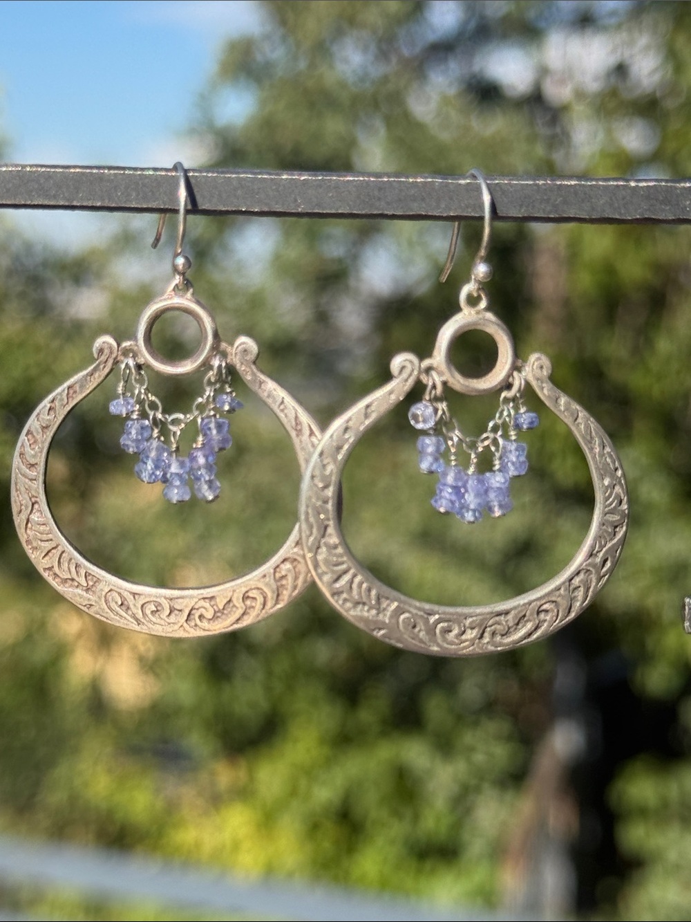 Peyote Bird “Bluebird” tanzanite silver earrings. New with tags from Sundance!